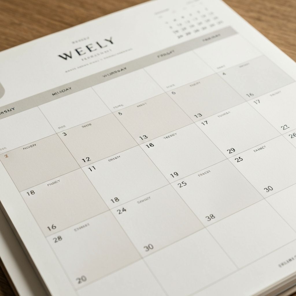 Wochenplanung mit verschiedenen Tagesabläufen